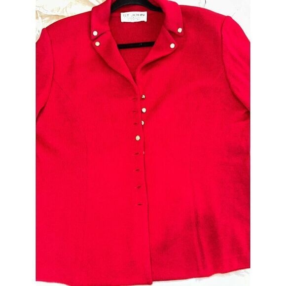 Red Knit St John Jacket - Picture 4 of 8